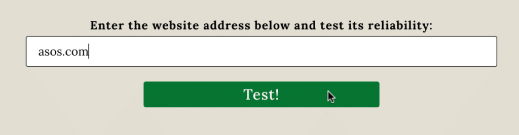 Fraud Detector plants trees - illustrative image of step 1: Test the website for reliability