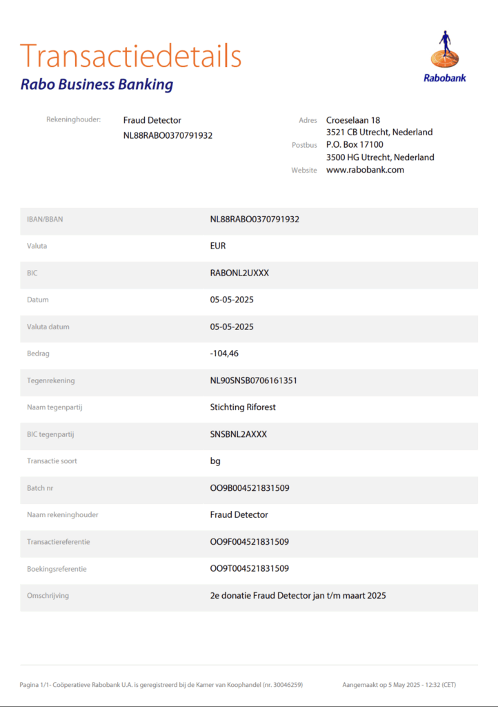 Second Donation of Fraud Detector